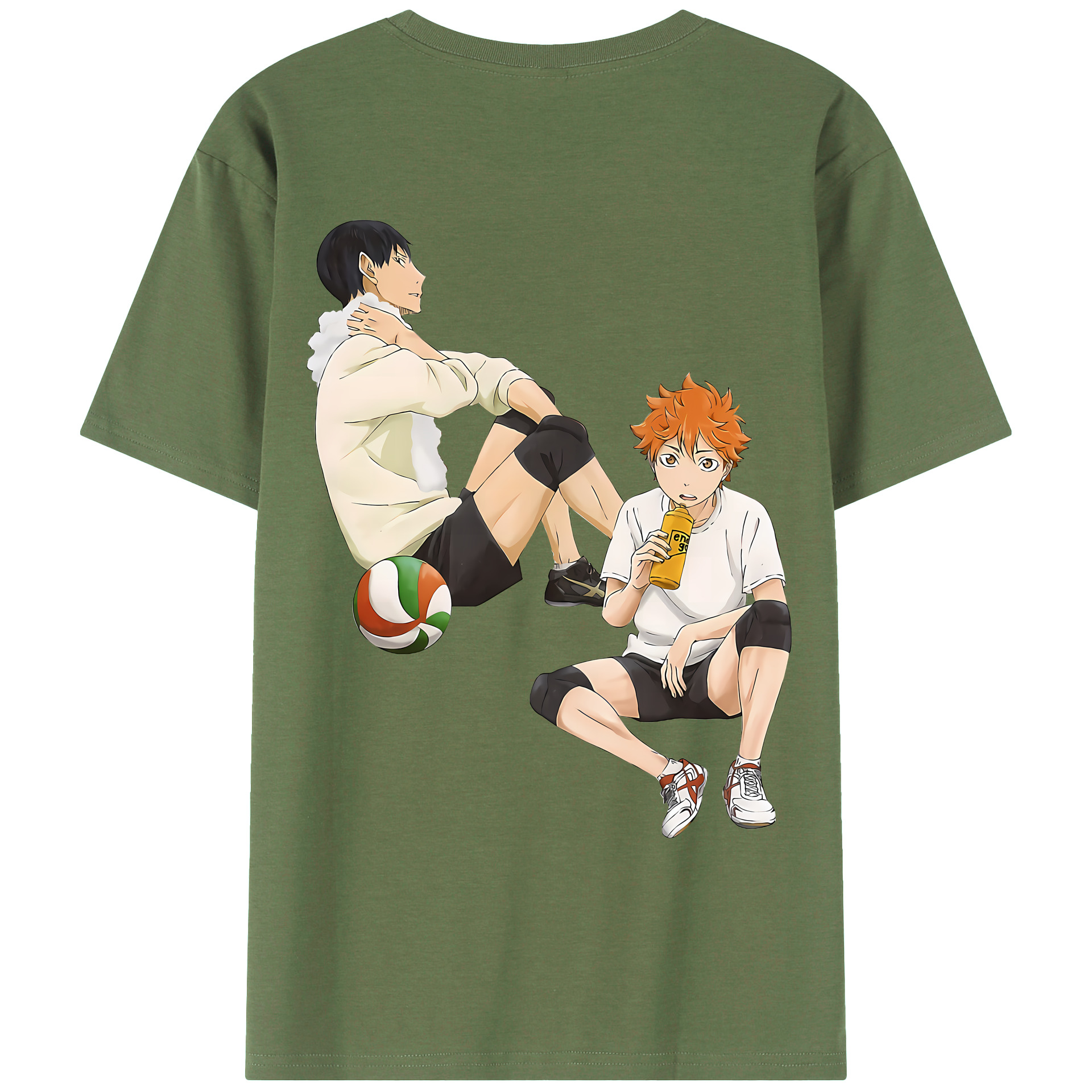 （画像用） ハイキュー!! Haikyu!! 綿100％ メンズ半袖Tシャツ（バックプリント） 通気性